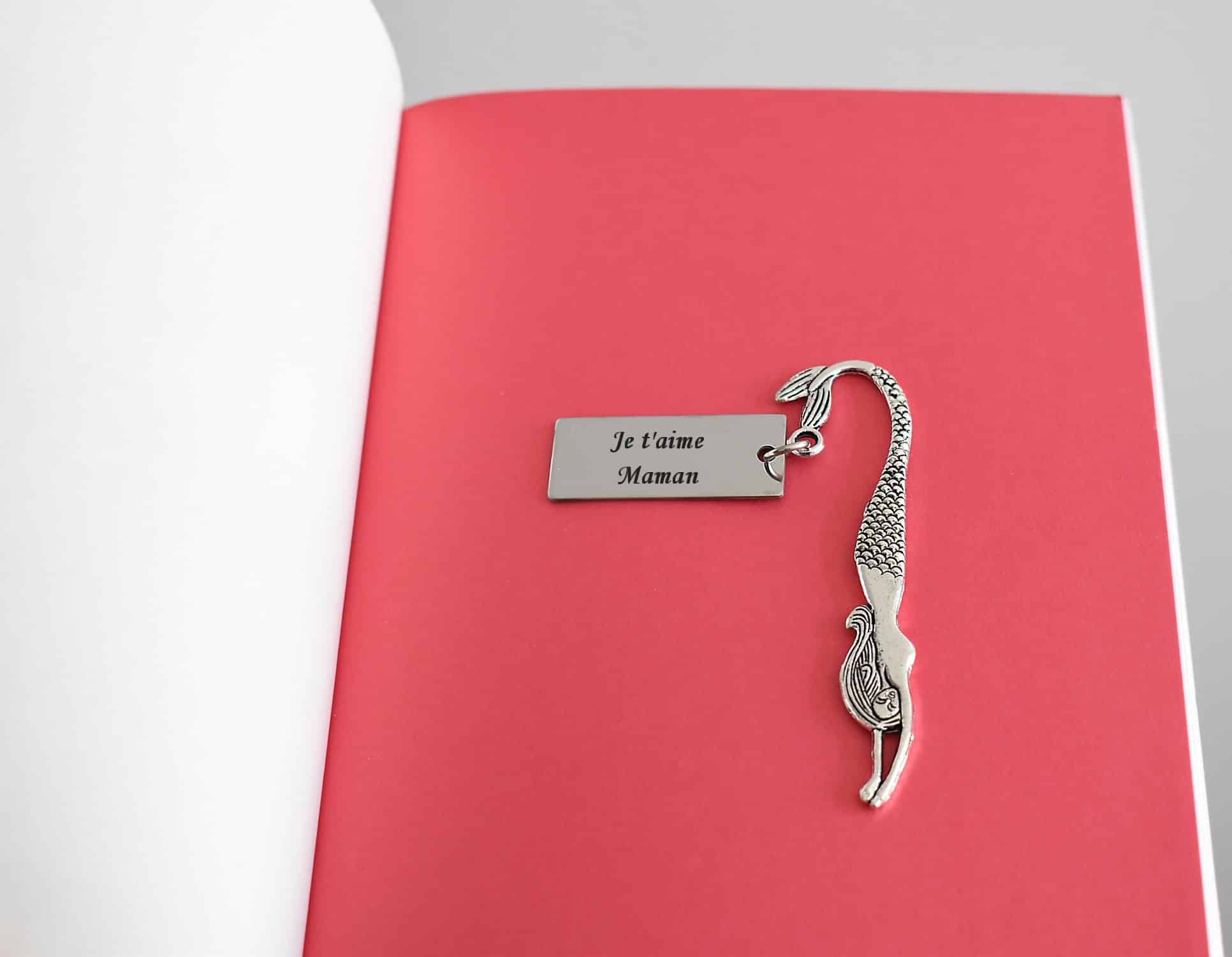 marque-page sirène gravé personnalisé idée cadeau maman grande lectrice