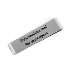 Pince à Billets gravée — Acier inoxydable personnalisé sur 2 lignes
