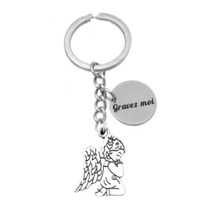 Porte-clés Ange Enfant gravé