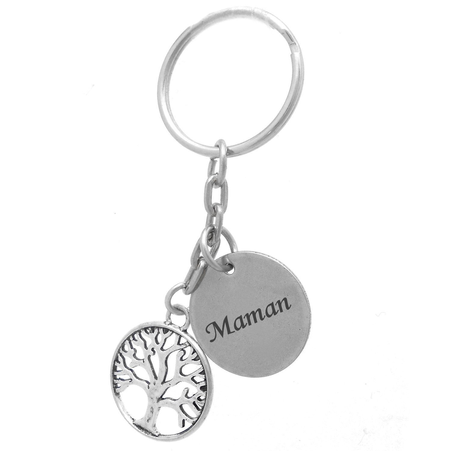 Porte-clés Arbre de Vie Personnalisé Gravé – Cadeau Famille, Enracinement ou Symbole de Vie 2 Porte-clés Arbre de Vie gravé — pendentif