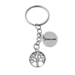 Porte-clés Arbre de Vie gravé — pendentif