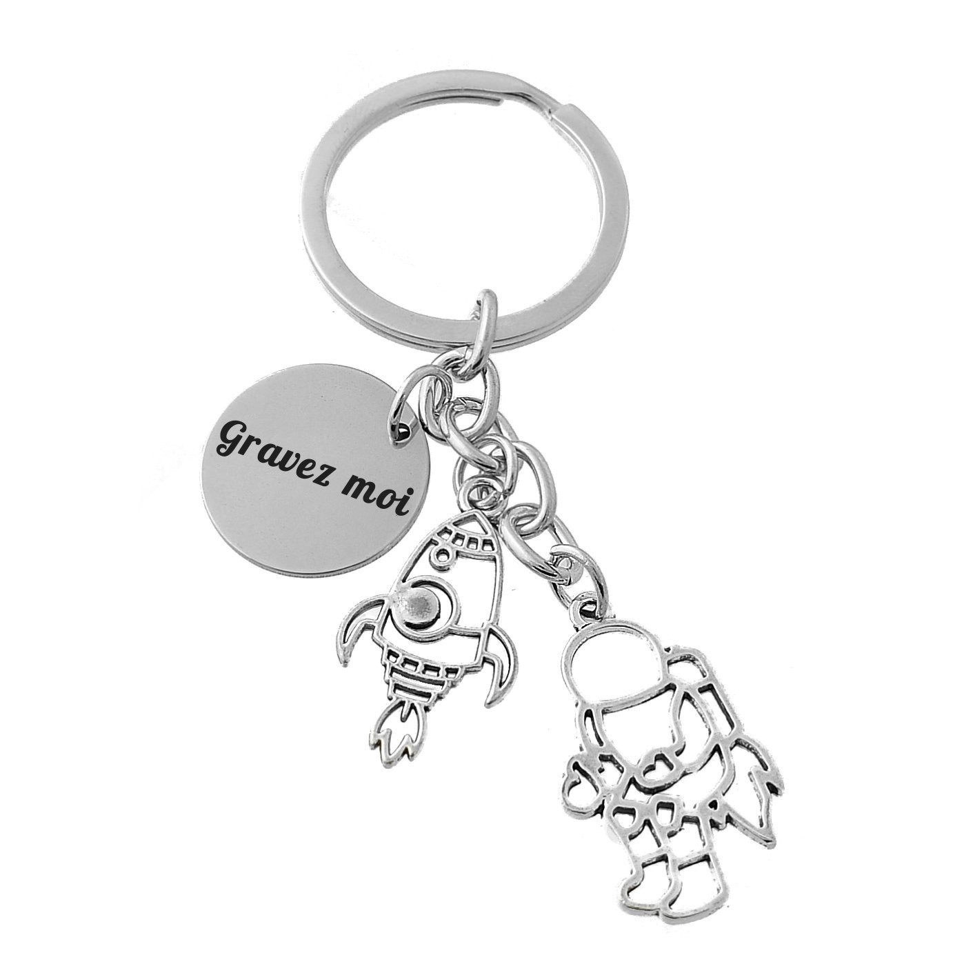 Porte-clés Astronaute & Fusée Personnalisé Gravé – Cadeau Espace, Cosmonaute ou Rêveur d'Étoiles 1 Porte-clés Astronaute gravé — fusée origami