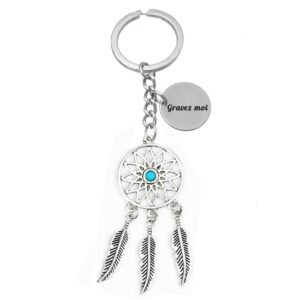 Porte-clés Attrape-Rêves gravé