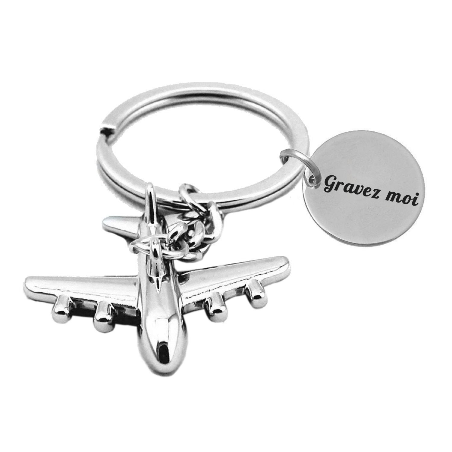 Porte-clés Avion de Ligne Personnalisé Gravé – Cadeau Voyageur, Pilote ou Passionné d'Aviation 1 Porte-clés Avion de Ligne Personnalisé Gravé – Cadeau Voyageur, Pilote ou Passionné d'Aviation