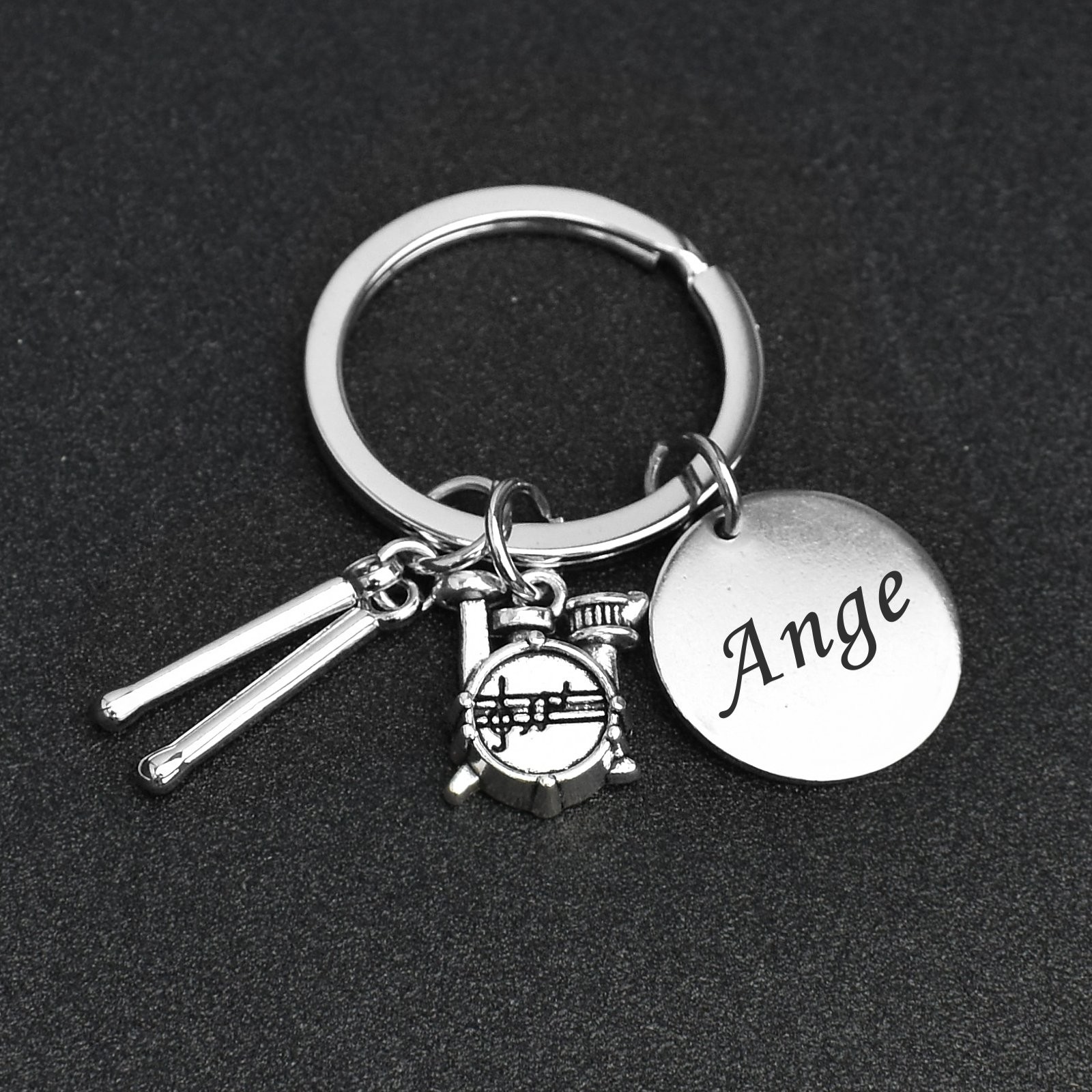 Porte-clés Batterie Personnalisé Gravé – Cadeau Batteur, Musicien ou Passionné de Rythme 4 Porte-clés Batterie & Baguettes gravé