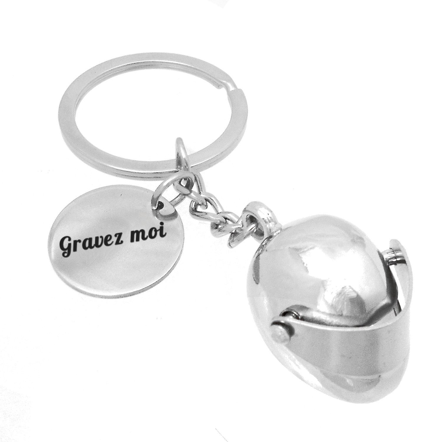 porte-clés casque moto gravé cadeau motard personnalisé