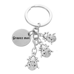 Porte-clés Coccinelle gravé — porte-bonheur