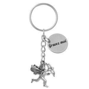 Porte-clés Cupidon gravé — flèche d'amour