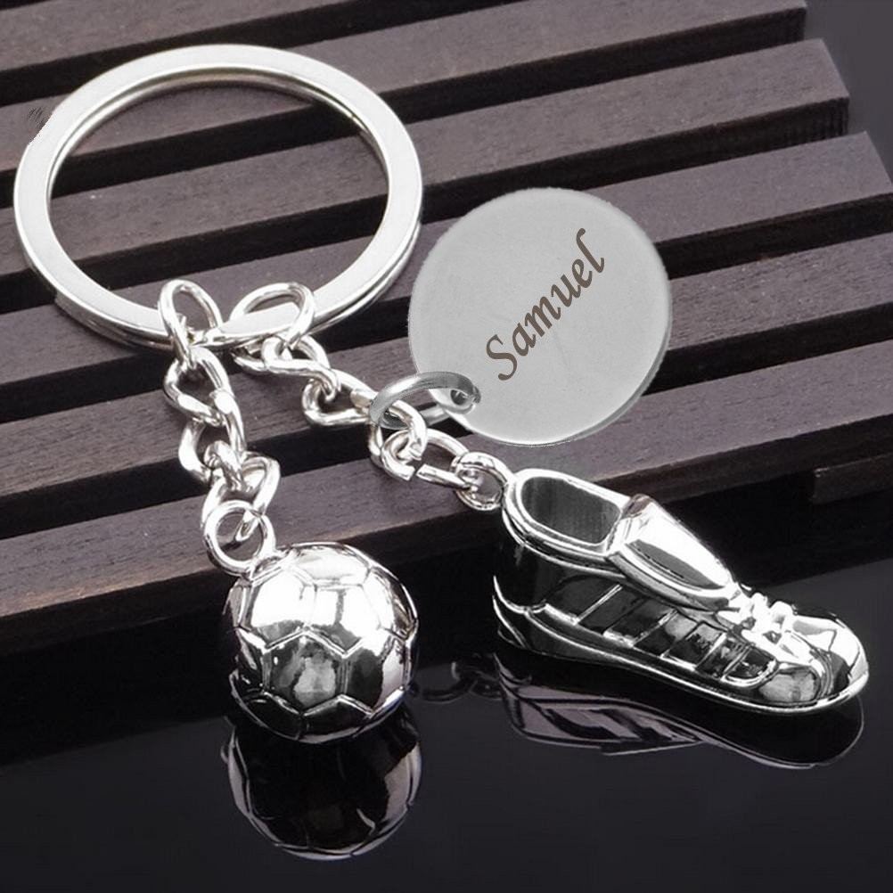 Porte-clés Football Personnalisé Gravé – Cadeau Footballeur, Fan de Foot ou Entraîneur 2 Porte-clés Football gravé — ballon et chaussure