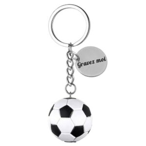Porte-clés Football gravé — ballon médaille