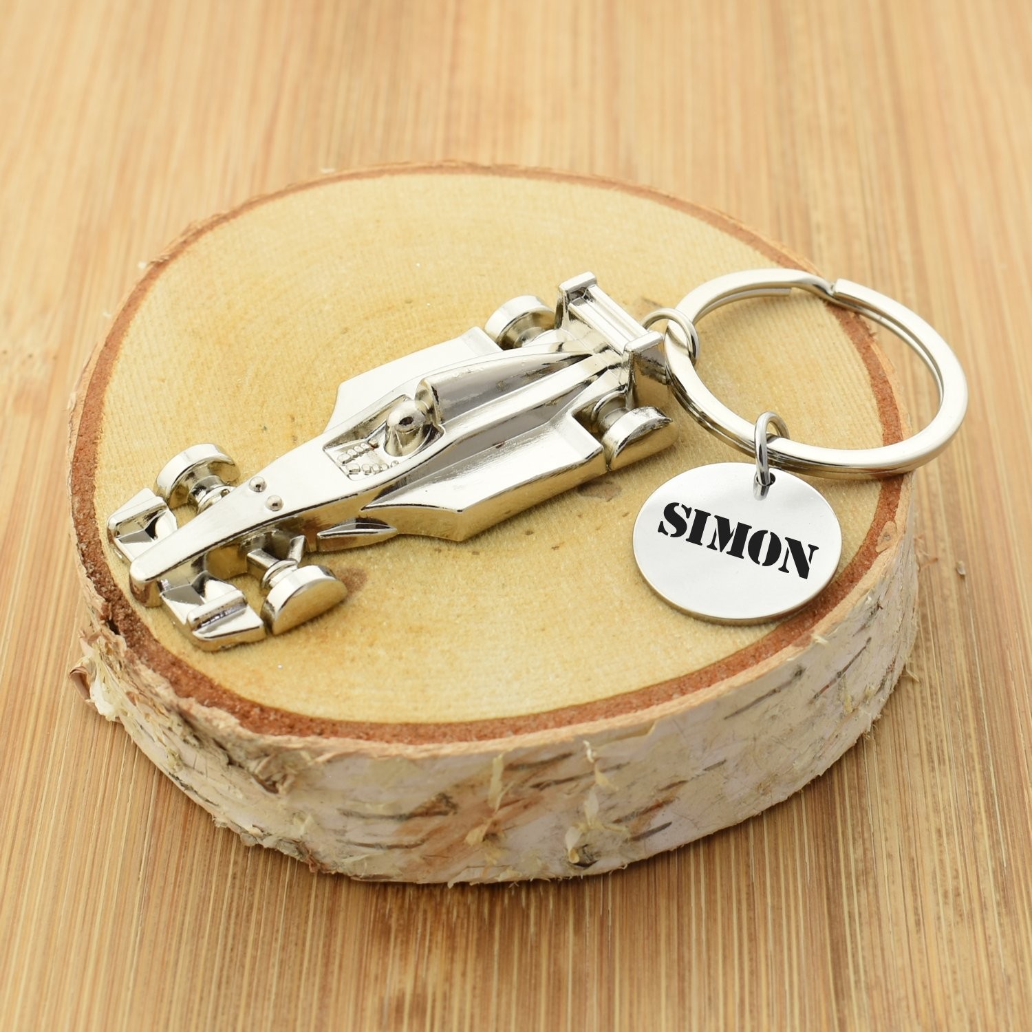 Porte-clés Formule 1 Personnalisé Gravé – Cadeau Passionné de F1, Pilote ou Fan de Course Automobile 3 Porte-clés Formule 1 gravé — voiture de course