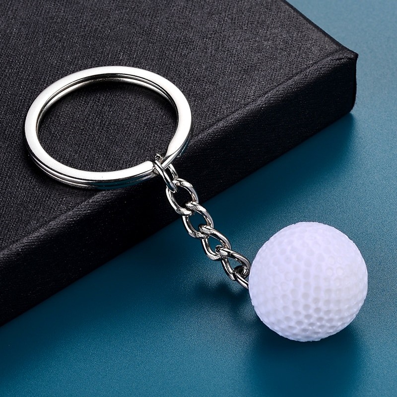 Porte-clés Golf Personnalisé Gravé – Cadeau Golfeur, Club ou Passion Green 2 Porte-clés Golf gravé — balle blanche