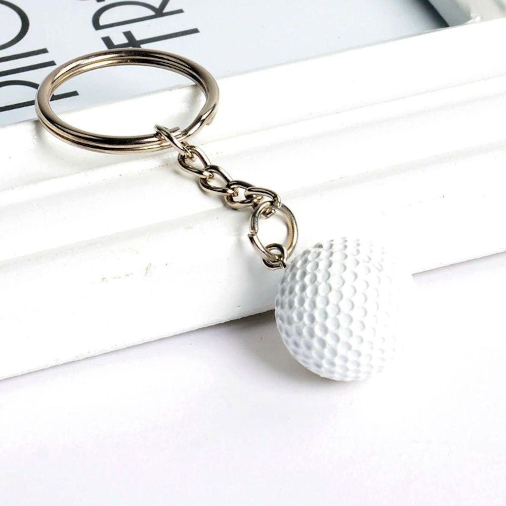 Porte-clés Golf Personnalisé Gravé – Cadeau Golfeur, Club ou Passion Green 3 Porte-clés Golf gravé — balle blanche