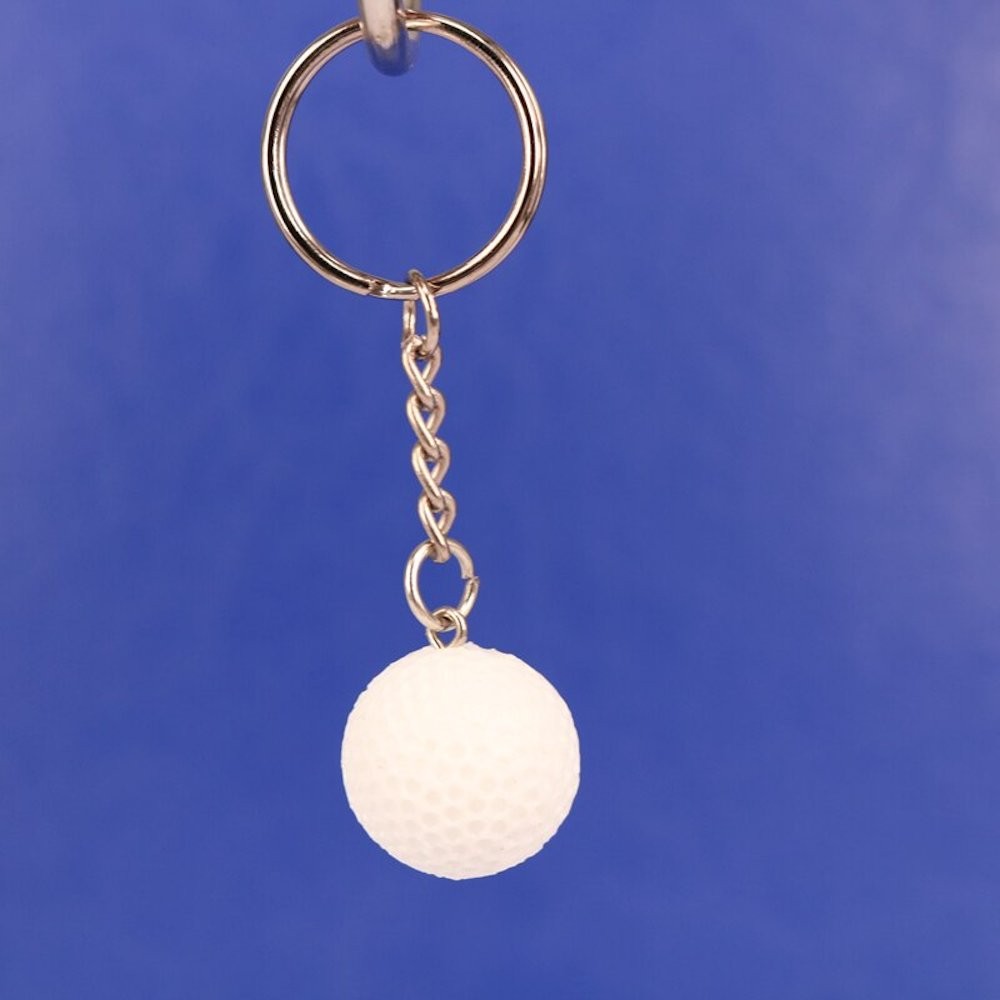 Porte-clés Golf Personnalisé Gravé – Cadeau Golfeur, Club ou Passion Green 4 Porte-clés Golf gravé — balle blanche