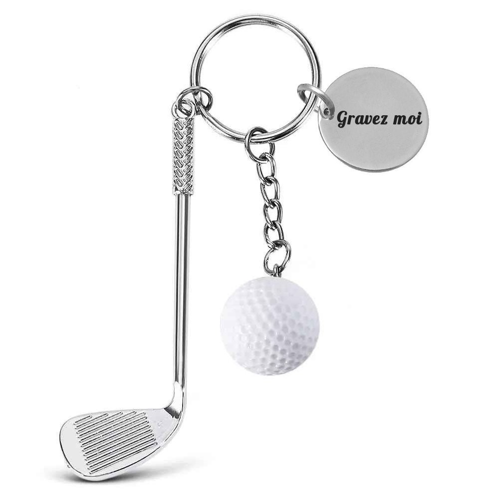 porte-clés golf gravé cadeau golfeur personnalisé