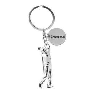 Porte-clés Golf gravé — joueur avec club