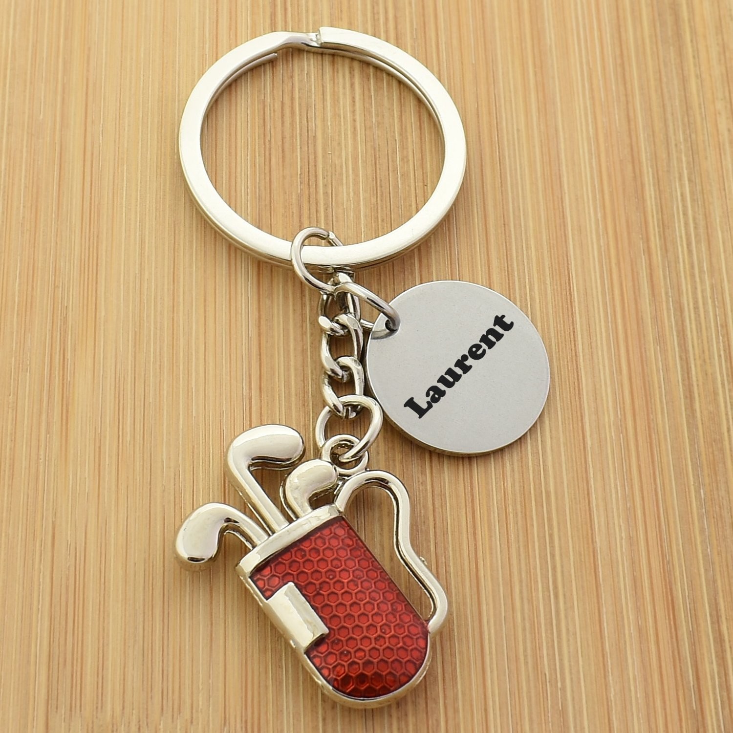 Porte-clés Sac de Golf Personnalisé Gravé – Cadeau Golfeur, Club ou Compétition 2 Porte-clés Golf gravé — sac de golf 3 clubs