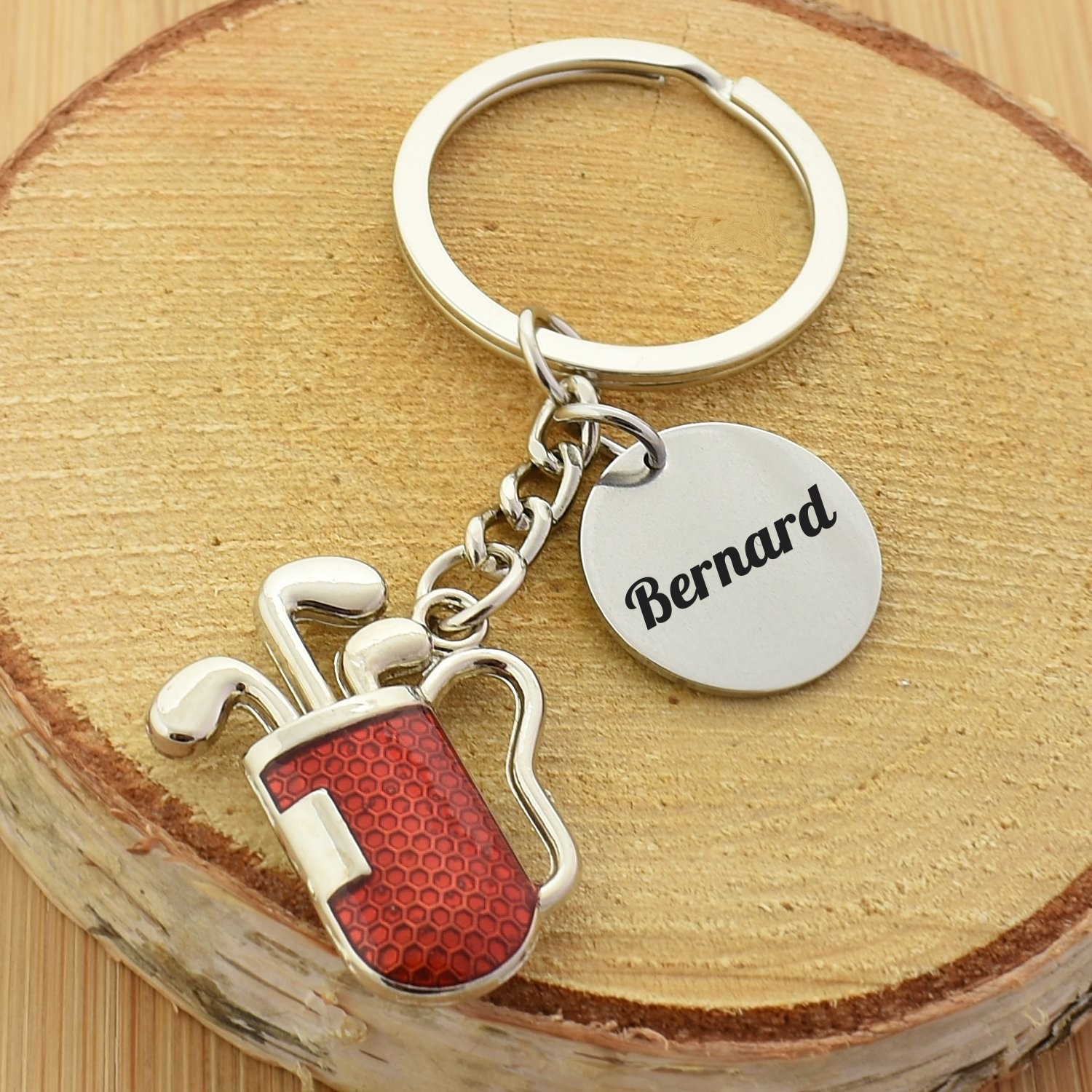 Porte-clés Sac de Golf Personnalisé Gravé – Cadeau Golfeur, Club ou Compétition 3 Porte-clés Golf gravé — sac de golf 3 clubs