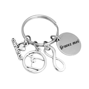 Porte-clés Gymnaste gravé — I Love Gymnastics Infini Cadeau Gym Personnalisé