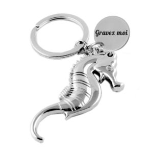 Porte-clés Hippocampe gravé