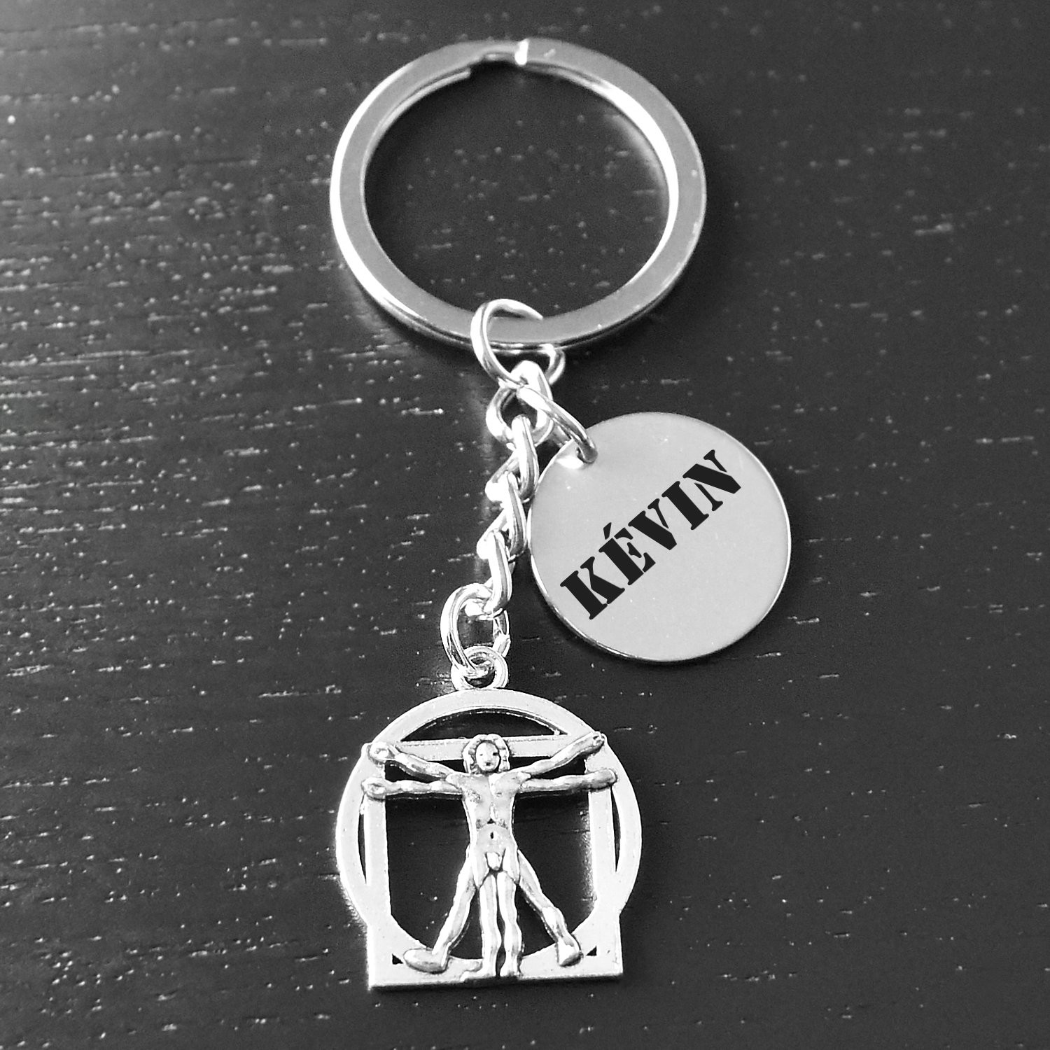 Porte-clés Homme de Vitruve Personnalisé Gravé – Cadeau Art, Science ou Esprit Curieux 4 Porte-clés Homme de Vitruve gravé