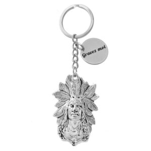 Porte-clés Indien d'Amérique gravé