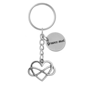 Porte-clés Infini Cœur gravé