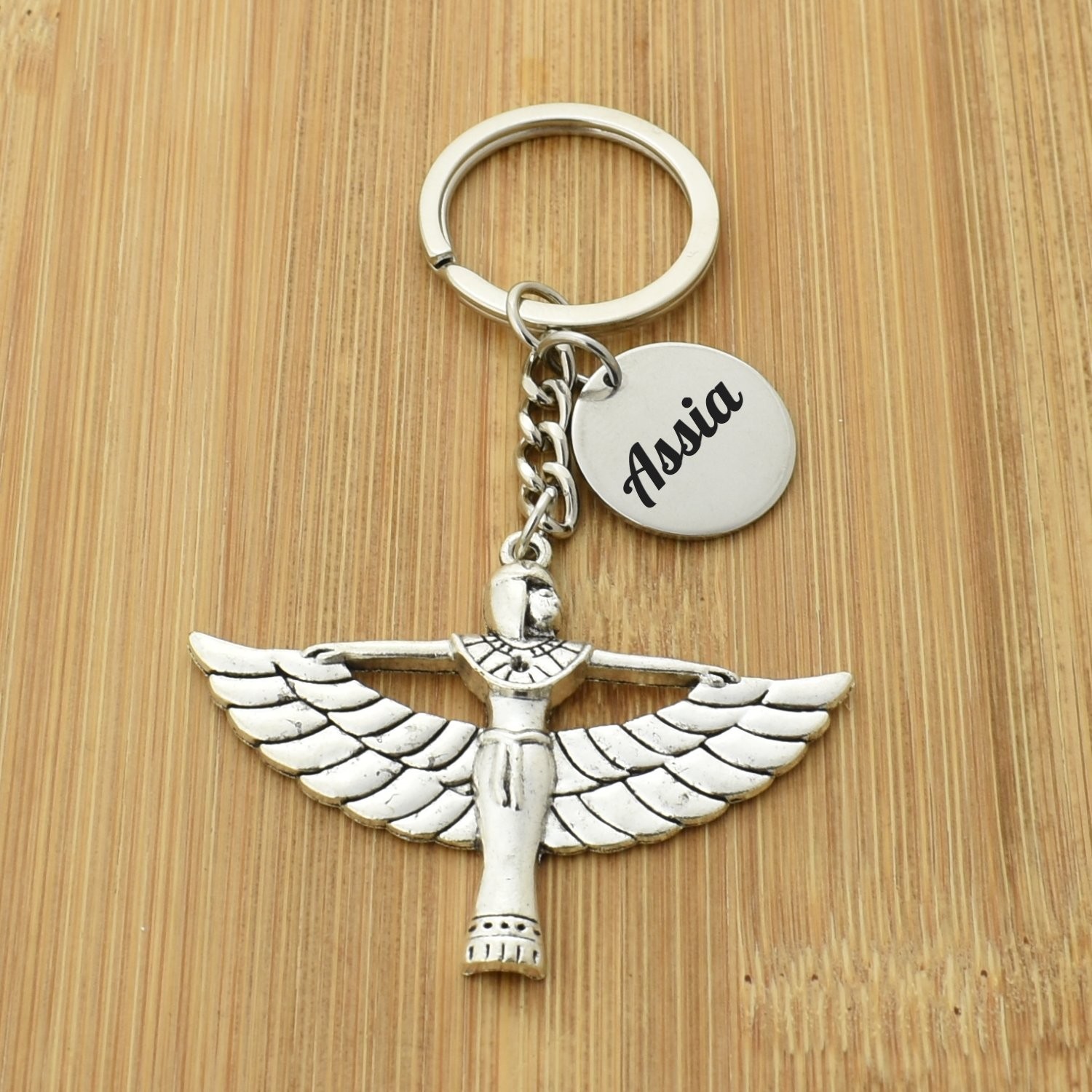 Porte-clés Isis Déesse Égyptienne Personnalisé Gravé – Cadeau Mythologie, Spirituel ou Égyptomane 2 Porte-clés Isis Égypte gravé