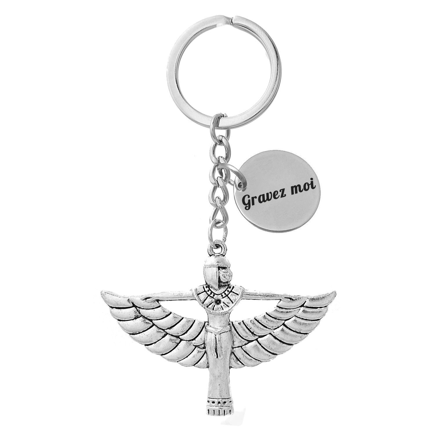 Porte-clés Isis Déesse Égyptienne Personnalisé Gravé – Cadeau Mythologie, Spirituel ou Égyptomane 1 Porte-clés Isis Égypte gravé
