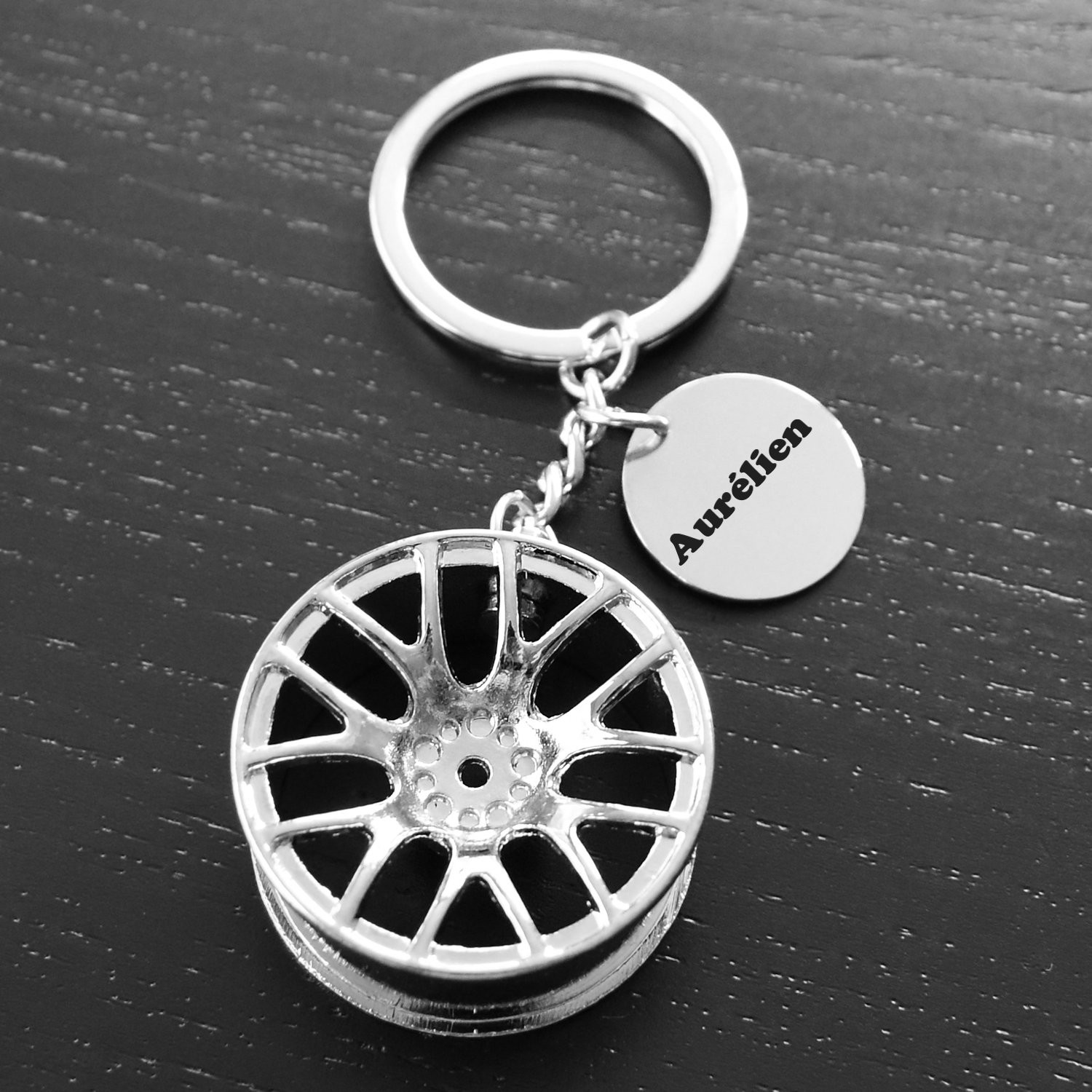 Porte-clés Jante Tuning Personnalisé Gravé – Cadeau Passionné d'Auto, Mécanicien ou Fan de Tuning 5 Porte-clés Jante Tuning gravé