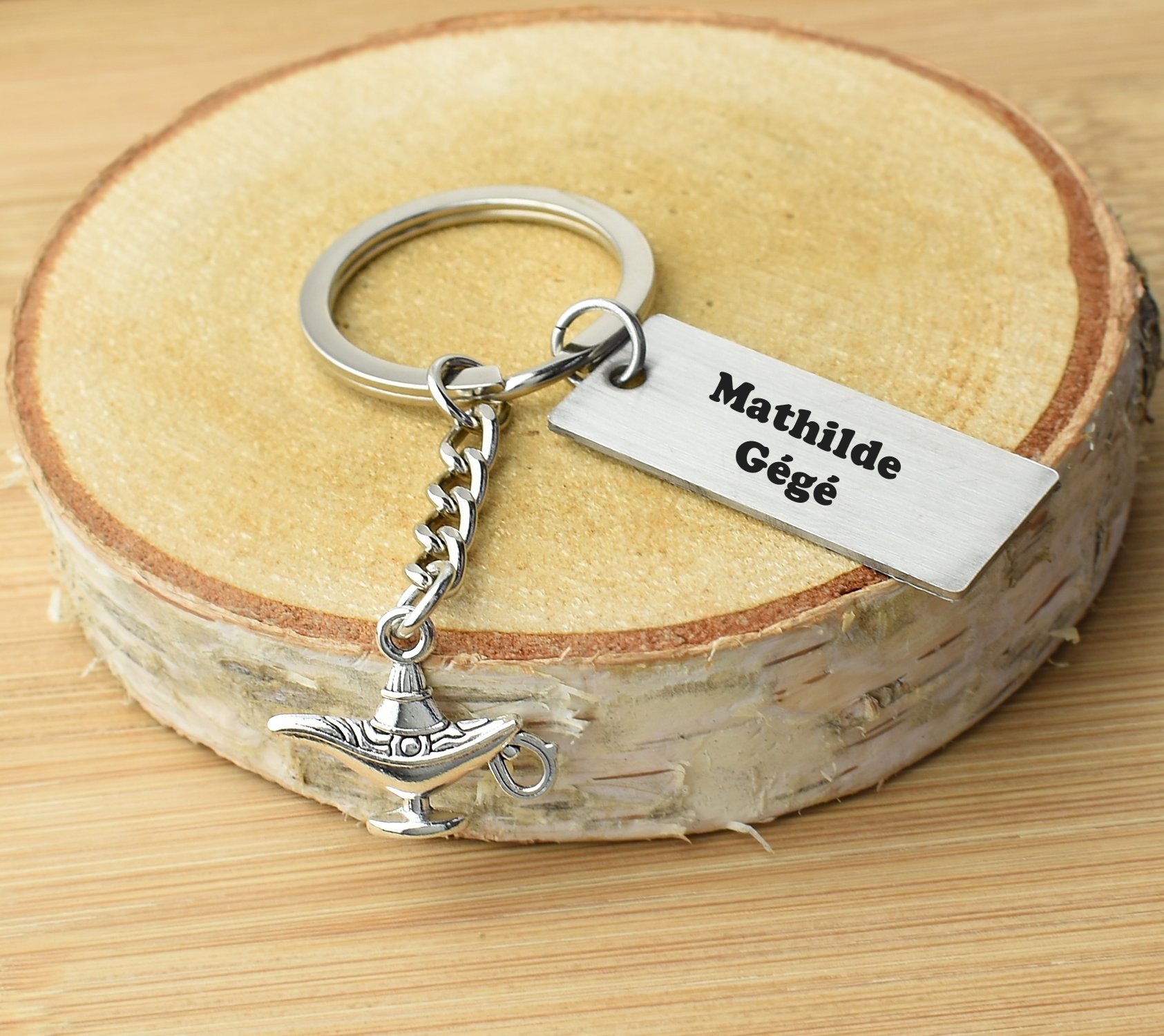 Porte-clés Lampe du Génie Personnalisé Gravé – Cadeau Magique, Conte Oriental ou Rêveur 3 Porte-clés Lampe du Génie gravé