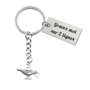 Porte-clés Lampe du Génie gravé