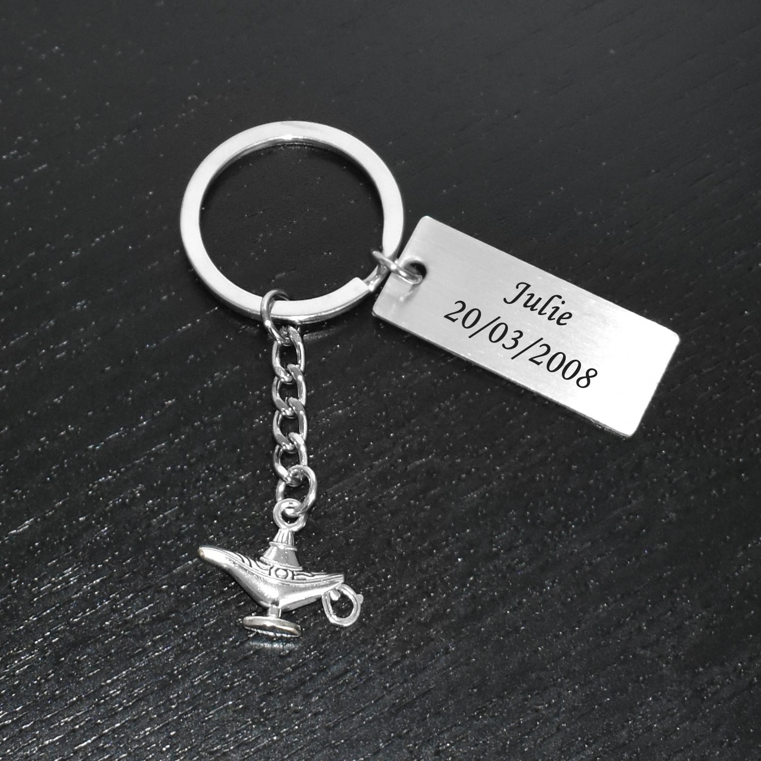 Porte-clés Lampe du Génie Personnalisé Gravé – Cadeau Magique, Conte Oriental ou Rêveur 4 Porte-clés Lampe du Génie gravé