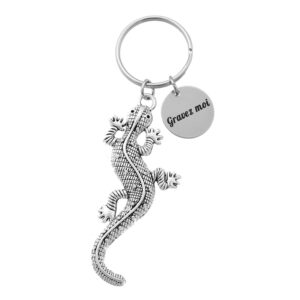 Porte-clés Lézard gravé