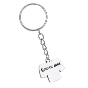Porte-clés Maillot Sport gravé — prénom acier