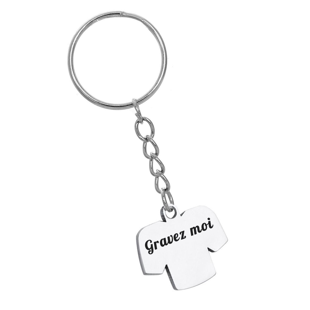 Porte-clés Maillot de Sport Personnalisé Gravé – Cadeau Football, Rugby ou Équipe de Cœur 1 Porte-clés Maillot Sport gravé — prénom acier