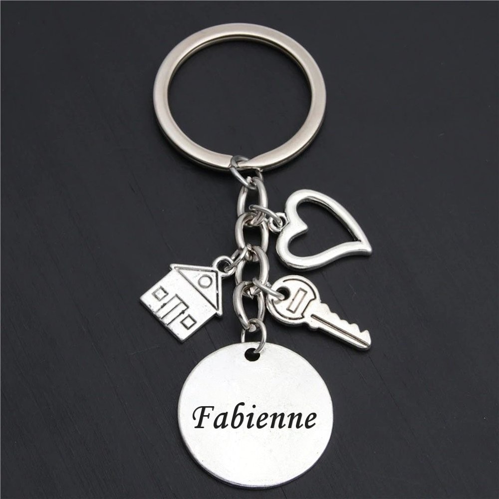 Porte-clés Maison Cœur Clé Personnalisé Gravé – Cadeau Emménagement, Couple ou Nouveau Foyer 4 Porte-clés Maison & Cœur gravé
