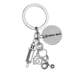 Porte-clés Médical gravé — 3 pendentifs