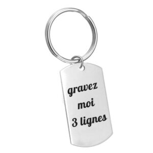 Porte-clés Militaire gravé — plaque acier inoxydable