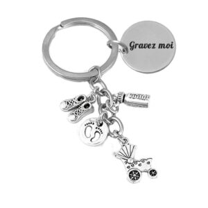 Porte-clés Nounou & Bébé gravé