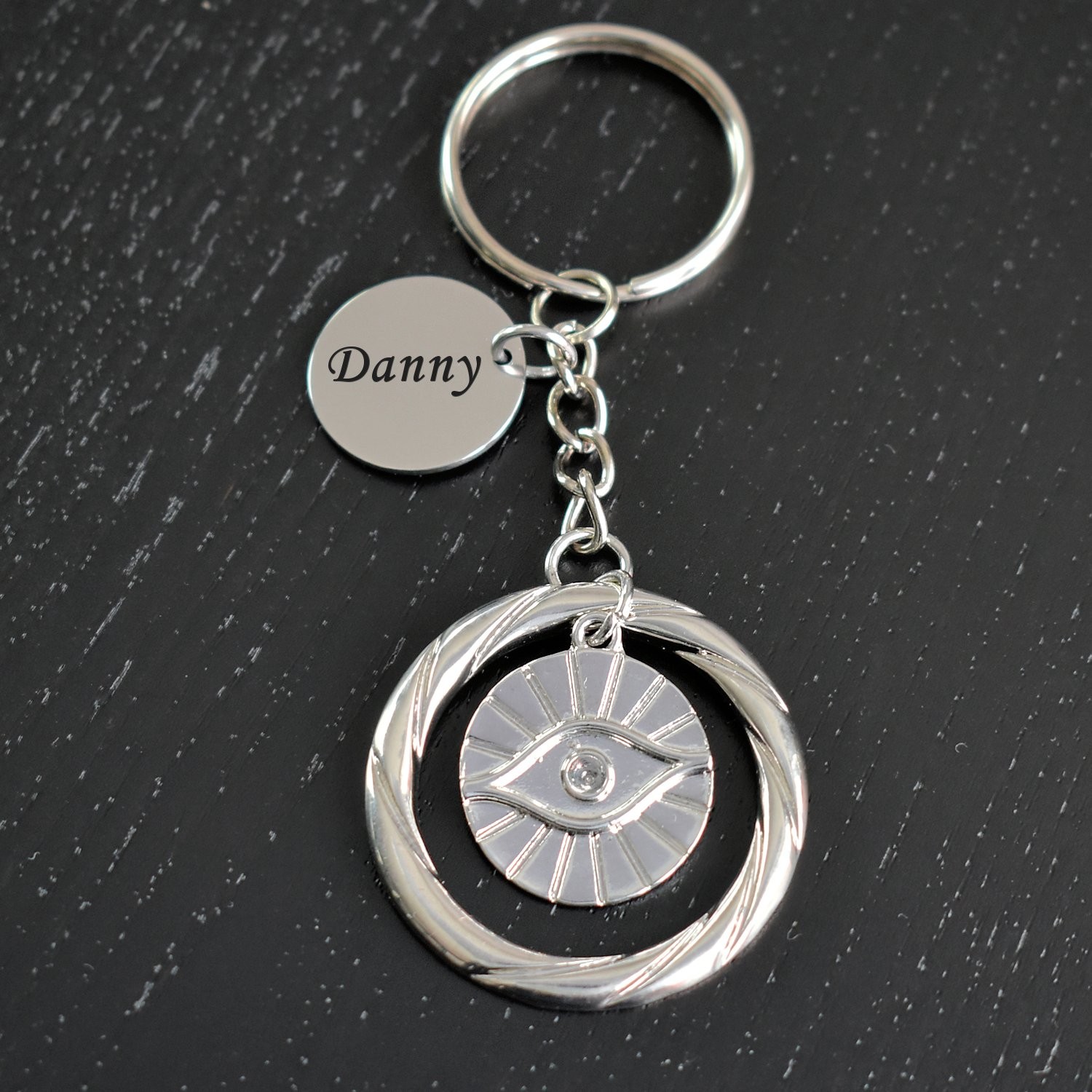 Porte-clés Œil Mystique Personnalisé Gravé – Cadeau Protection, Mauvais Œil ou Spiritualité Moderne 4 Porte-clés Œil Mystique gravé
