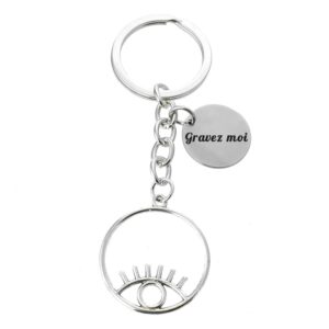 Porte-clés Œil Mystique gravé — cercle