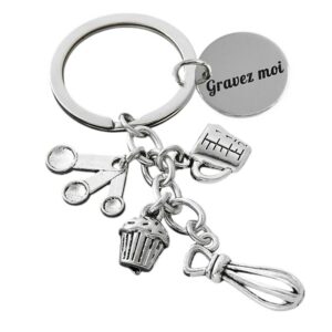 Porte-clés Pâtisserie gravé — robot fouet gâteau