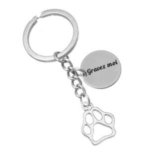 Porte-clés Patte Chien & Chat gravé