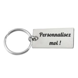 Porte-clés Plaque Personnalisable Gravé – Cadeau Message Libre, Prénom ou Texte sur Mesure
