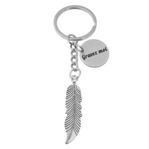 Porte-clés Plume Liberté gravé