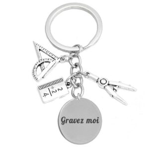 Porte-clés Professeur gravé — mathématiques