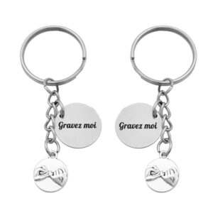 Porte-clés Promesse Petit Doigt gravé — lot de 2