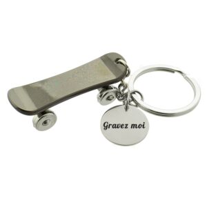 Porte-clés Skateboard Personnalisé Gravé – Cadeau Skateur, Street Style ou Culture Skate