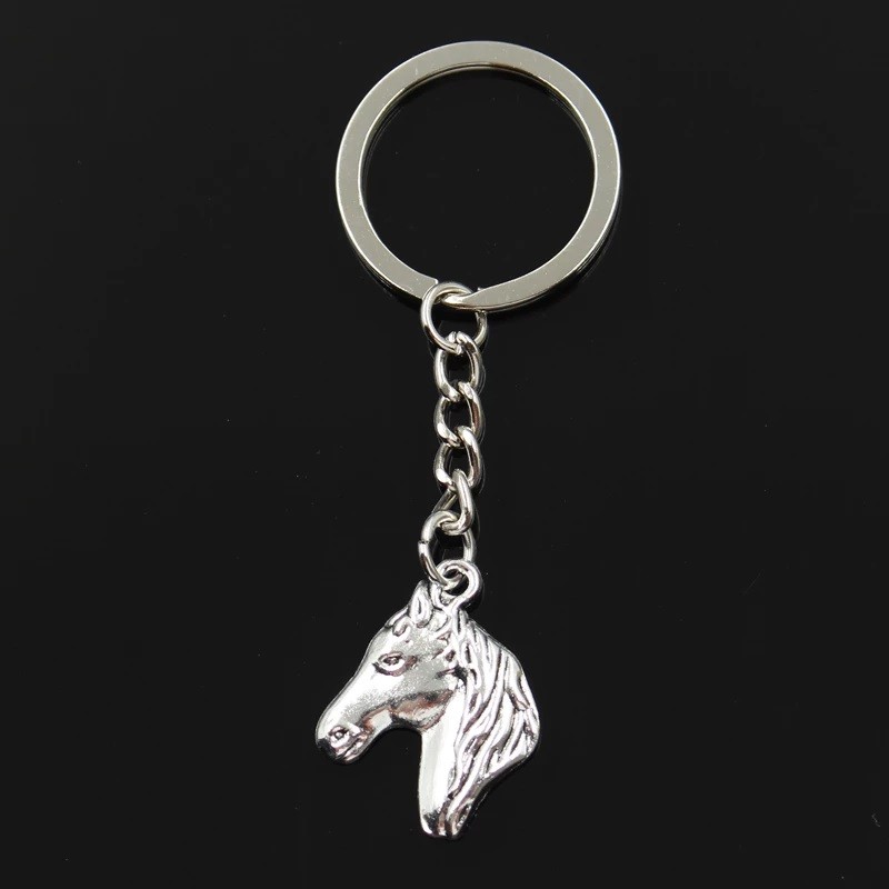 Porte-clés Tête de Cheval gravé — Cadeau Équitation Personnalisé Métal Argenté 2 Porte-clés Tête de Cheval gravé